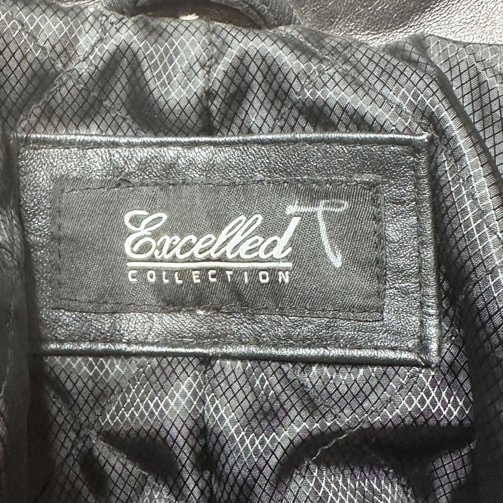 Excelled Leather Blazer Women 1X Black Quilted Lined Button Front Jacket AT0243 - Picture 3 of 13